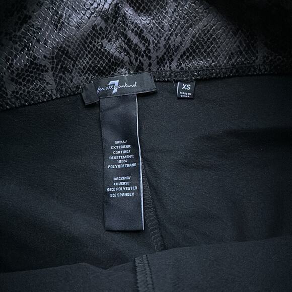 7 for all Mankind Snakeskin Print Pleather Leggings Pants NWT - Picture 4 of 5